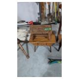 Two small wooden stools