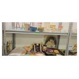 Linens handbag mixing bowls glassware etc