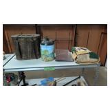 Vintage kerosene can Coleman blow up mattress