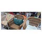 3 wicker chairs
