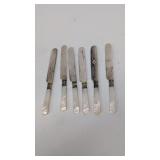 Set Of Six Ornately Engraved Mother Of Pearl