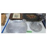 Victorian shadow box frame tolewear tray and