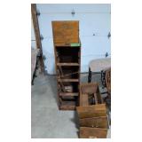 Antique four-drawer wooden file cabinet