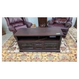 Cherry glass door and drawer TV stand 54 x20x 27