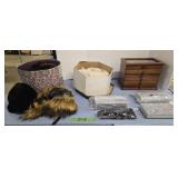Vintage Ladies Hats Gloves Purses Jewelry Box