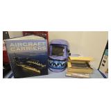 Books helmet throwing knives etc