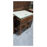 Vintage kitchen porcelain top drop side table