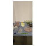 Depression glass Fenton bowl etc