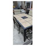 Patio tile top table with six chairs table