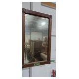Oak beveled mirror