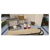 Gun cleaning kit gun case coin holders etc as