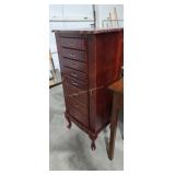 8 drawer jewelry cabinet with side opening