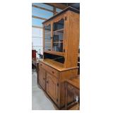 Vintage Maple hutch with glass top 45 x18x72