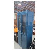 Vintage wooden kitchen cabinet glass door top