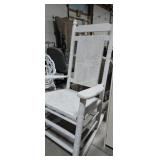 Wooden porch rocker with arms