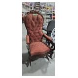 Antique Victorian carved back rocking chair with