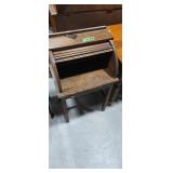 Antique child roll top desk 34 in tall