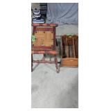 Wooden stool and magazine rack