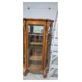Antique oak bowfront china cabinet