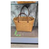 Large longaberger basket with leather handles