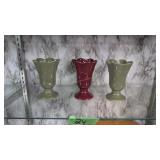 Three longaberger vases