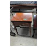 Vintage white sewing machine with cabinet