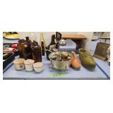 Bottles footstool utensils etc