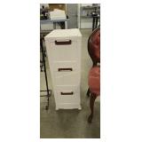 Three-Drawer roll around plastic storage cabinet