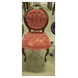 Rose carved back velvet tufted chair