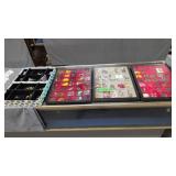 Costume jewelry with display cases
