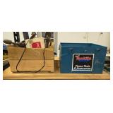 Makita skill saw box of miscellaneous tools on