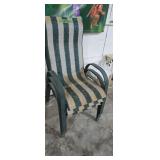 Three stacking patio arm chairs