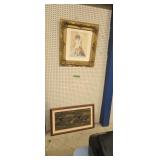 Golf print and child standing in corner print