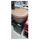Vintage hassock with two-drawer file cabinet