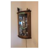 oak hanging corner curio cabinet 18 x28 buyer to