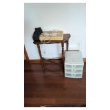 Small Vintage Stand Makeup Mirror Three Drawer