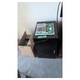 two drawer metal file cabinet calculator etc