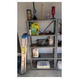 metal shelf 30 in wide and contents