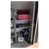 metal shelf 30 in wide and contents toolbox air