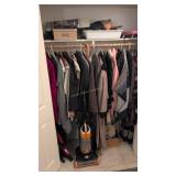 items in closet power clean vacuum cleaner coats