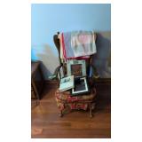 Chair With Scale Afghan Picture Frame As Shown
