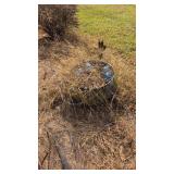 cast iron hog killing pot in front yard