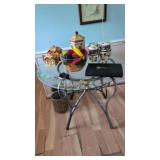 Glass Top Table With Canister Set Large Bowl
