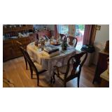 Queen Anne Style Dining Room Table With Six