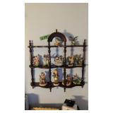 Wall Shelf With Global Figures Bird Figures Etc