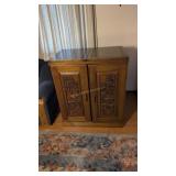 Carved Oriental Wooden Bar Cabinet 36 X41 X22