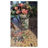 Oriental Umbrella Stand With Flowers 18 Inches