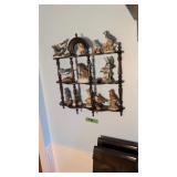 Wall Shelf With Bird Figurines