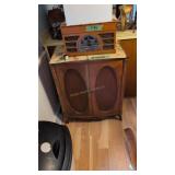 Vintage Two Door Walnut Cabinet 27 In Long With