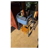 Walker with wooden step stool